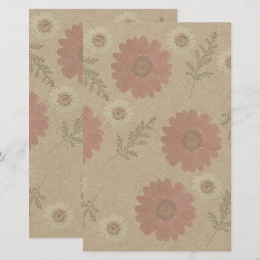 Klassische Blumen-Einladung Briefpapier (Vorne/Hinten)