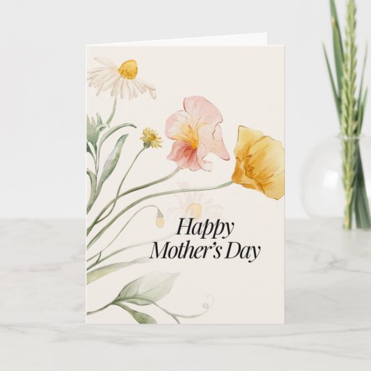 klassische Blumen Frohe Muttertags-Karte Karte (Vorderseite)