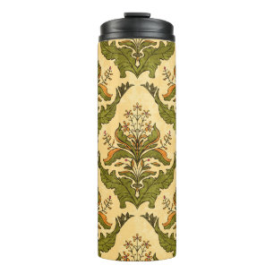 Klassische Blumen-Tapete: stilisierter Damast. Thermosbecher