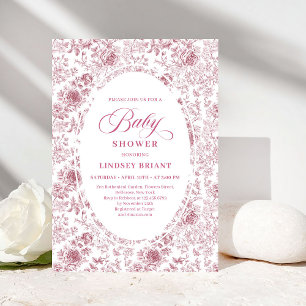 Klassische Blumen-Toile-Rosen-Baby-Shower-Einladun Einladung