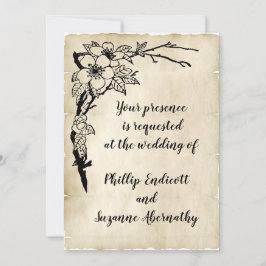 Klassische Blumen und alte Pariser Salons Hochzeit Einladung