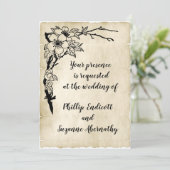 Klassische Blumen und alte Pariser Salons Hochzeit Einladung (Stehend Vorderseite)