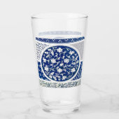 Klassische Blumendekoration Print Glas (Rückseite)