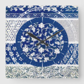 Klassische Blumendekoration Print Quadratische Wanduhr (Vorderseite)