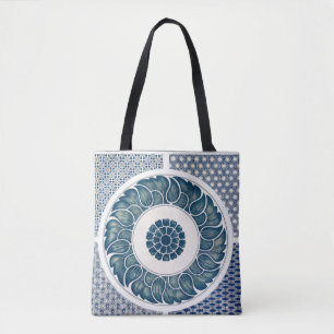 Klassische Blumendekoration Print Tasche