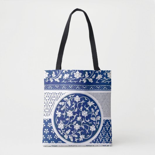 Klassische Blumendekoration Print Tasche (Vorderseite)