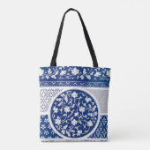 Klassische Blumendekoration Print Tasche (Rückseite)
