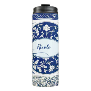 Klassische Blumendekoration Print Thermosbecher