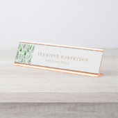 Klassische Blumenergrüne, Personalisiert, kundensp Schreibtischnamensplakette (Vorderseite )