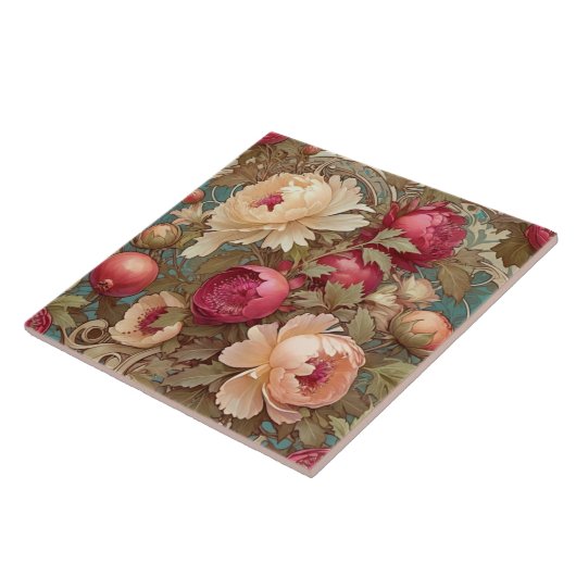 Klassische Blumenfruchtdekoration Keramik Tile Fliese (Seite)