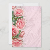 Klassische Blumengrün Einladung Hochzeit (Rückseite)