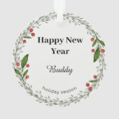 Klassische Blumenrahmen für Hunde Foto Weihnachten Ornament (Rückseite)