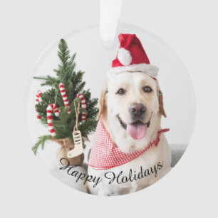Klassische Blumenrahmen für Hunde Foto Weihnachten Ornament
