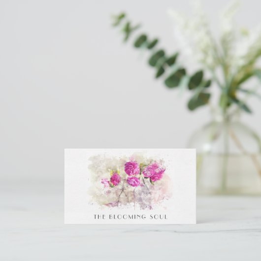 *~* Klassische Blumenstrauß-Rose QR FOTO AR26 Vint Visitenkarte (Stehend Vorderseite)