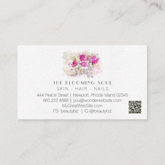 *~* Klassische Blumenstrauß-Rose QR FOTO AR26 Vint Visitenkarte (Rückseite)