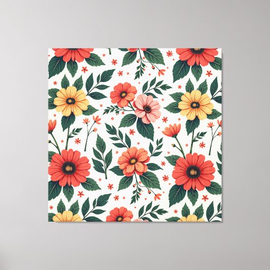 Klassische Blumensymmetrie Leinwanddruck (Vorderseite)