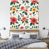 Klassische Blumensymmetrie Leinwanddruck (Insitu (Schlafzimmer))