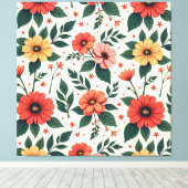 Klassische Blumensymmetrie Leinwanddruck (Insitu (Holzboden))