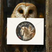 Klassische Blumenwaldlandschaft Einhorngestationer Runder Aufkleber