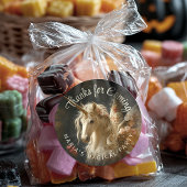 Klassische Blumenwaldlandschaft Einhorngestationer Runder Aufkleber