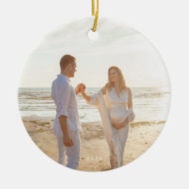 klassische Blumenweihe botanisches 2-Foto Keramik Ornament