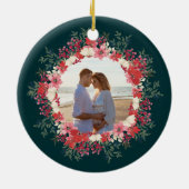 klassische Blumenweihe botanisches 2-Foto Keramik Ornament (Hinten)