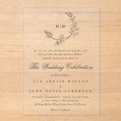 Klassische Blumenzeremonie Acryleinladungen (Vorderseite)