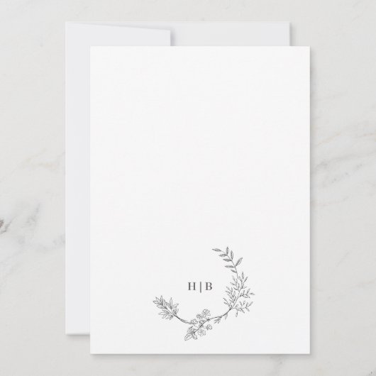 Klassische Blumenzeremonie Einladung (Rückseite)