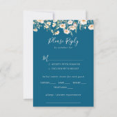 Klassische Blush-Wildblume-Hochzeitmenü-UAWG RSVP Karte (Vorderseite)