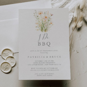 Klassische Blush Wildblume I GRILLEN Engagement Pa Einladung