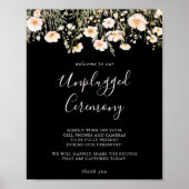 Klassische Blush Wildblume Schwarz Unplugged Zerem Poster (Vorne)