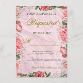 Klassische Blütengrün-Hochzeitskarte Begleitkarte (Vorderseite)