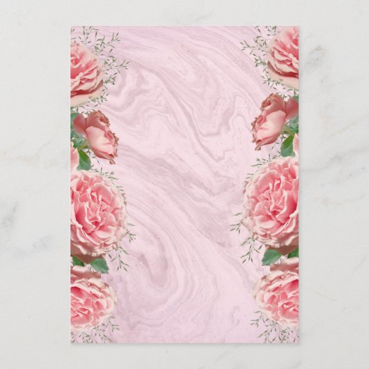 Klassische Blütengrün-Hochzeitskarte Begleitkarte (Rückseite)