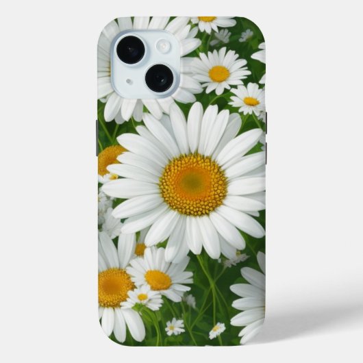 Klassische Blütenmuster Weiße Blumenfelder Grün Case-Mate iPhone Hülle (Rückseite)