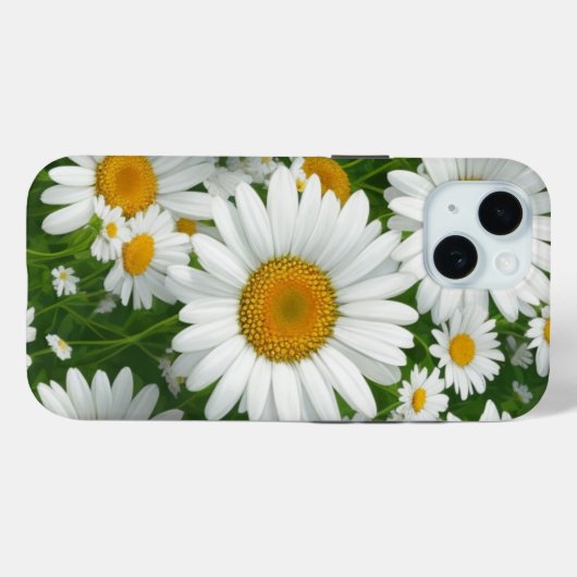 Klassische Blütenmuster Weiße Blumenfelder Grün Case-Mate iPhone Hülle (Rückseite (Horizontal))