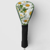 Klassische Blütenmuster Weiße Blumenfelder Grün Golf Headcover (Vorderseite)