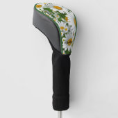 Klassische Blütenmuster Weiße Blumenfelder Grün Golf Headcover (angewinkelt)