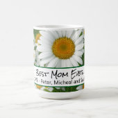 Klassische Blütenmuster Weiße Blumenfelder Grün Kaffeetasse (Mittel)