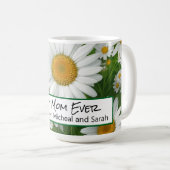 Klassische Blütenmuster Weiße Blumenfelder Grün Kaffeetasse (VorderseiteRechts)