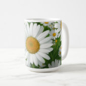 Klassische Blütenmuster Weiße Blumenfelder Grün Kaffeetasse (VorderseiteRechts)