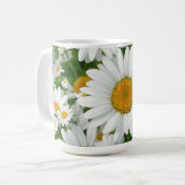 Klassische Blütenmuster Weiße Blumenfelder Grün Kaffeetasse (Vorderseite Links)