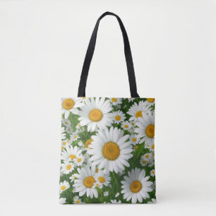 Klassische Blütenmuster Weiße Blumenfelder Grün Tasche
