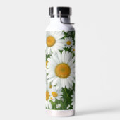 Klassische Blütenmuster Weiße Blumenfelder Grün Trinkflasche (Links)