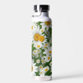 Klassische Blütenmuster Weiße Blumenfelder Grün Trinkflasche (Rechts)