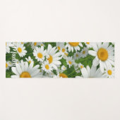 Klassische Blütenmuster Weiße Blumenfelder Grün Yogamatte (Vorderseite (Horizontal))