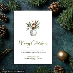 Klassische Bohemian Botanische Neutrale Weihnachts Feiertagskarte