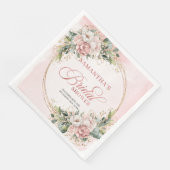 Klassische Bohemian Light Pink Blumen Brautparty  Serviette (Ecke)