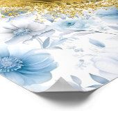 Klassische Bohemisch Light Blue Gold Hochzeit nach Poster (Ecke)