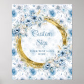 Klassische Bohemisch Light Blue Gold Hochzeit nach Poster (Vorne)