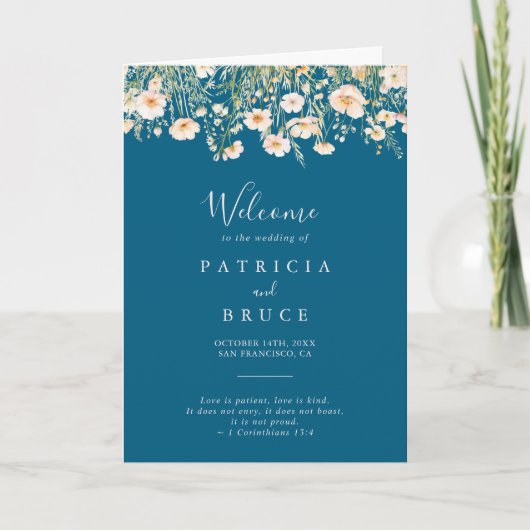 Klassische Boho Blush-Wildblume Programm (Vorderseite)